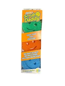 Scrub Daddy Color Sponges - Scratch-Free, Multipurpose Cleaning Sponges for the Kitchen and Bathroom, BPA-Free Polymer Foam, 3 Pack
