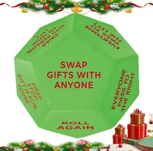 Santa Swap Gift Exchange Dice, 1 Count 12 Different Sides Exchange Dice Game, Party Gift Exchange Dice Game, Party Activities Supplies, Christmas Gifts
