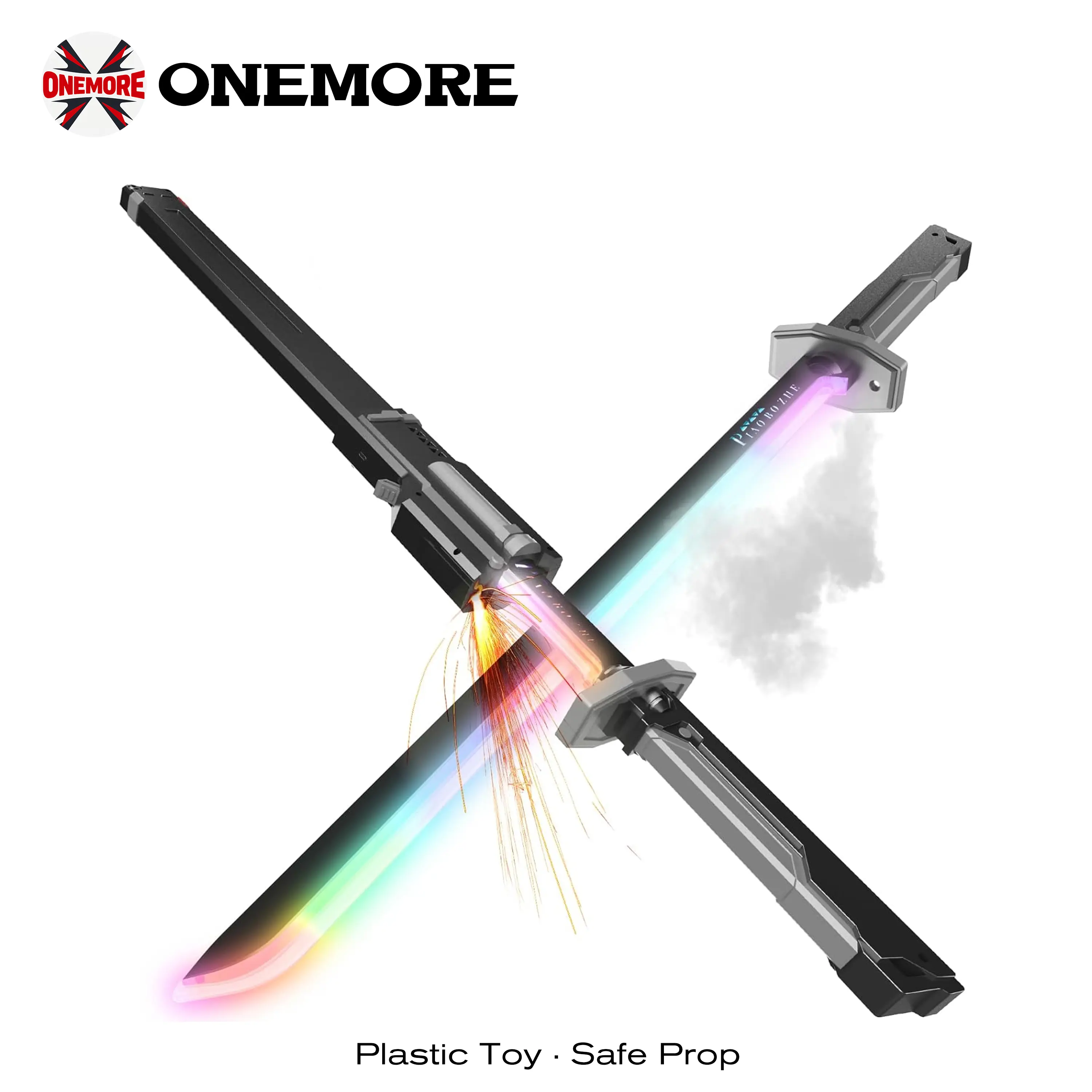 In Stock Spark Edition DKD 31.5" Cyberpunk SparkBlade Lightsaber Toy with Sound & Fog, Eight-Color Streaming Light Effect, Type-C Rechargeable for Rave, Cosplay & Display Perfect Easter Gift