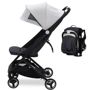 GARVEE Lightweight Baby Stroller - Compact Umbrella Stroller with Adjustable Canopy, Footrest, and Backrest, One-Hand Folding Design, Newborn Infant Stroller, Airplane Friendly, Grey