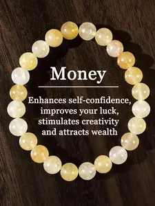 Yellow Aventurine Stone Beaded Bracelet, Stackable Bracelets, Fashionable Jewelry for Women & Men, Trendy All-match & Exquisite Jewelry for Birthday Gift