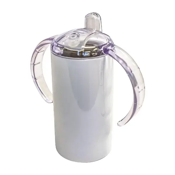 12oz Blank Sublimation kids Sippy Cup White Straight Stainless Kids Drinking Tumbler Water Bottles