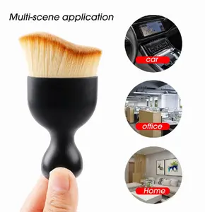 TIKA Car Interior Detailing Dust Brush with Curved Bristles for Dashboard and Air Vent Cleaning