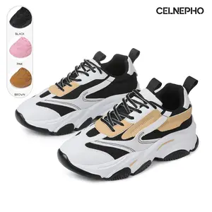CELNEPHO Womens Fashion Sneakers Round Toe Comfortable Wedge Heel Lace Up Design Breathable Platform Sneaker Casual Party Athletic Sport Daily Wear Indoor Outdoor Summer Trendy Dress Shoes