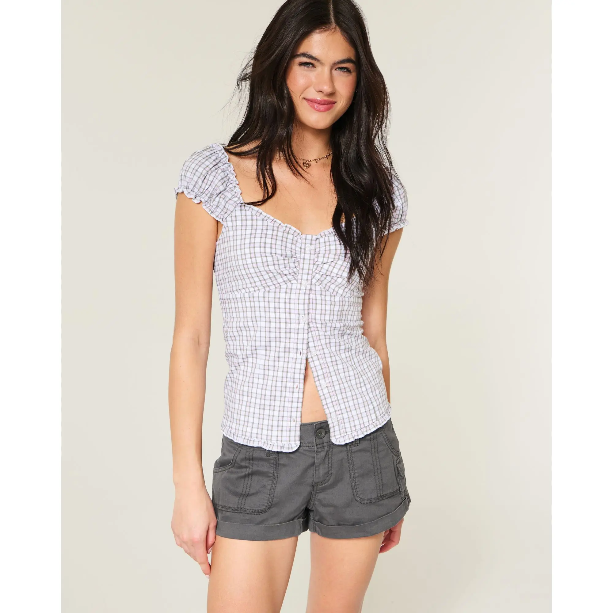 Hollister Twill Utility Mini Shorts