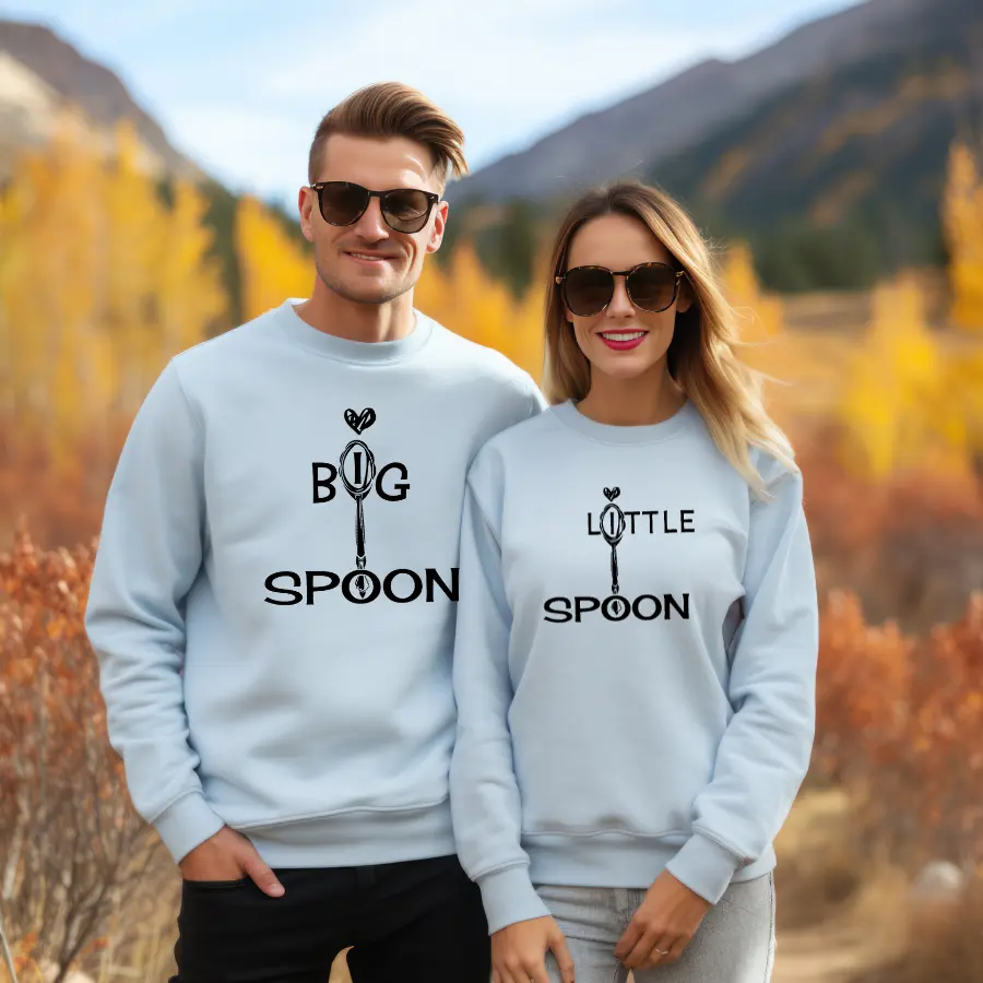 Big Spoon Little Spoon Matching Hoodies,Couples Sweatshirt, couple sweatshirts, couple gifts, funny valentines Comfortable Cute