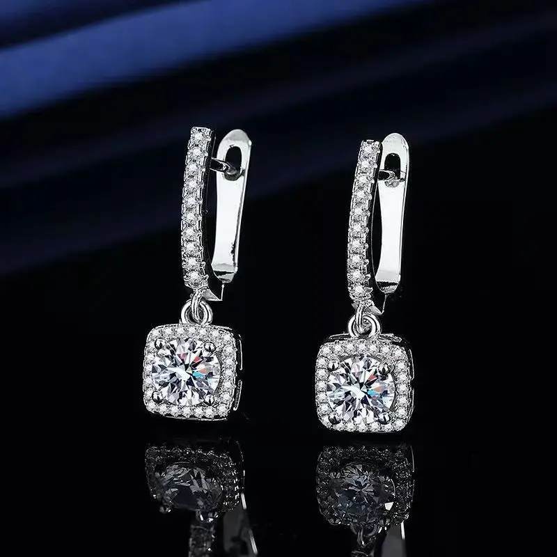 Cubic Zirconia Drop for , Multiple Color Options, Silver Needle, Elegant Wedding and Party Hypoallergenic Surgical piercing disc Taper Plug Stretching Kit 4th july screw back Clip-On Earbud men's thick rook ea nikki reed je st earri cry Steel Stud women p