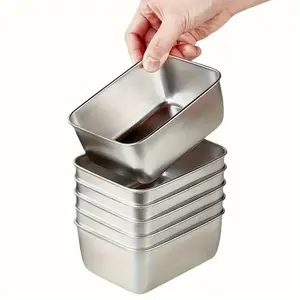 Stainless Steel Food Storage Box with Lid, 6 Counts Leak Proof Food Sealed Box, Kitchen Organizer for Outdoor Camping, Picnic, School and Office