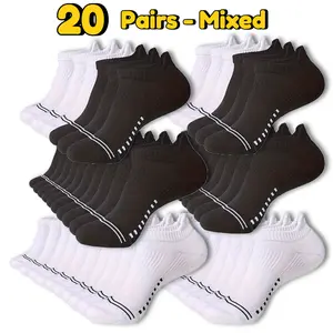 6/12/20 Pairs Ultra-Comfortable Mesh Sports Terry Socks Cushioned Moisture-managing And Durable Reduces Foot For Running Hiking Cycling Baskateball Men's Women Outdoor Gym Football Socks Anti-slip Short Socks