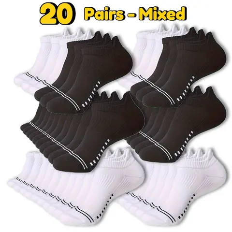 Women's Athletic Grip Compression Socks - 6/12/20 Pairs, Stretchy Mesh Terry, Cushioned, Sweat Control, Durable, Anti-Slip, Breathable, Reduces Foot Stress, Short Socks for Running, Gym,sohochic