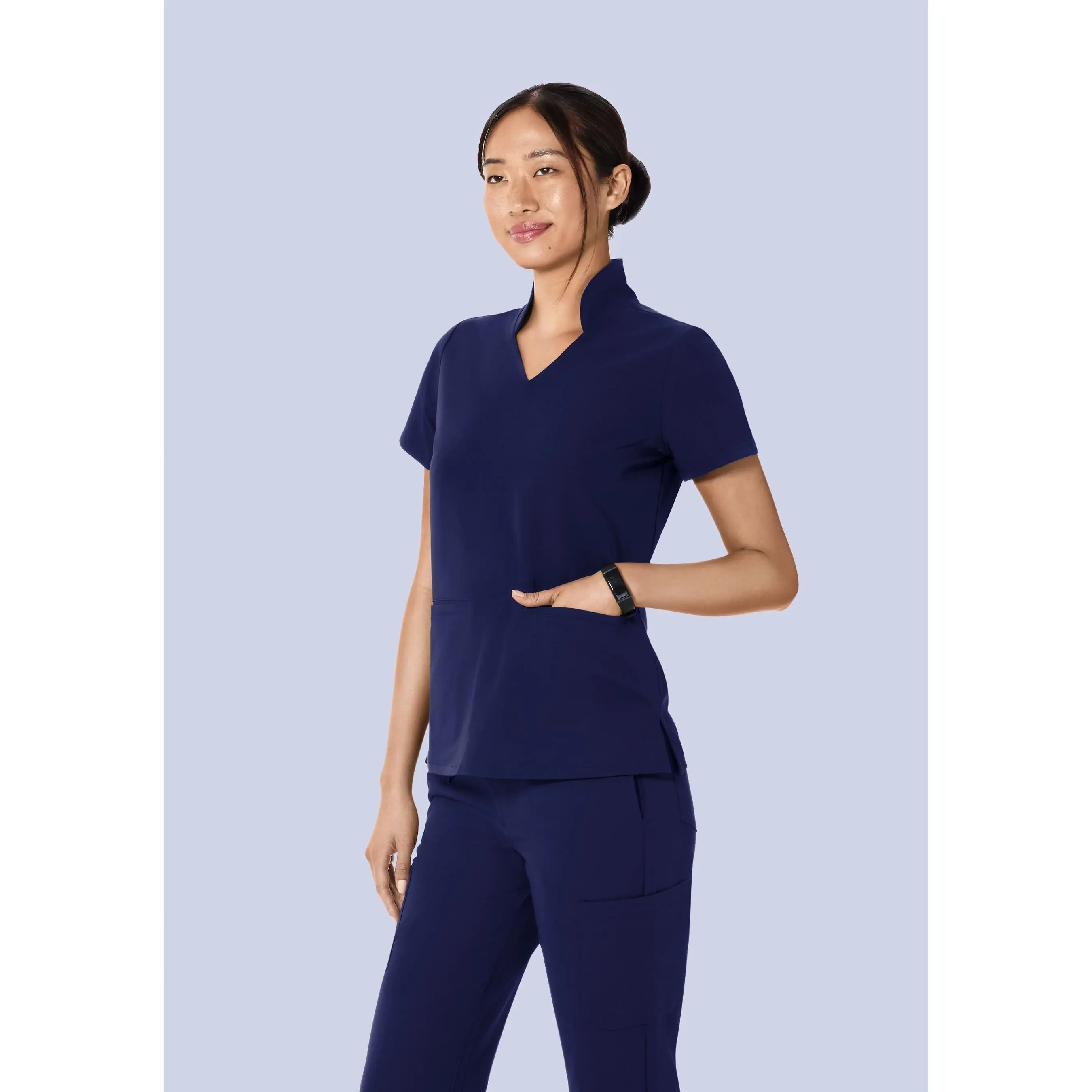 Multi Wear Collar Top Navy