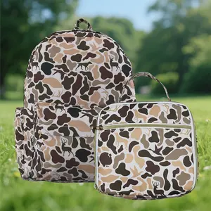 Kids' Camouflage Hunting Backpack, Waterproof Bag for Back to School Books, Includes Lunch Box