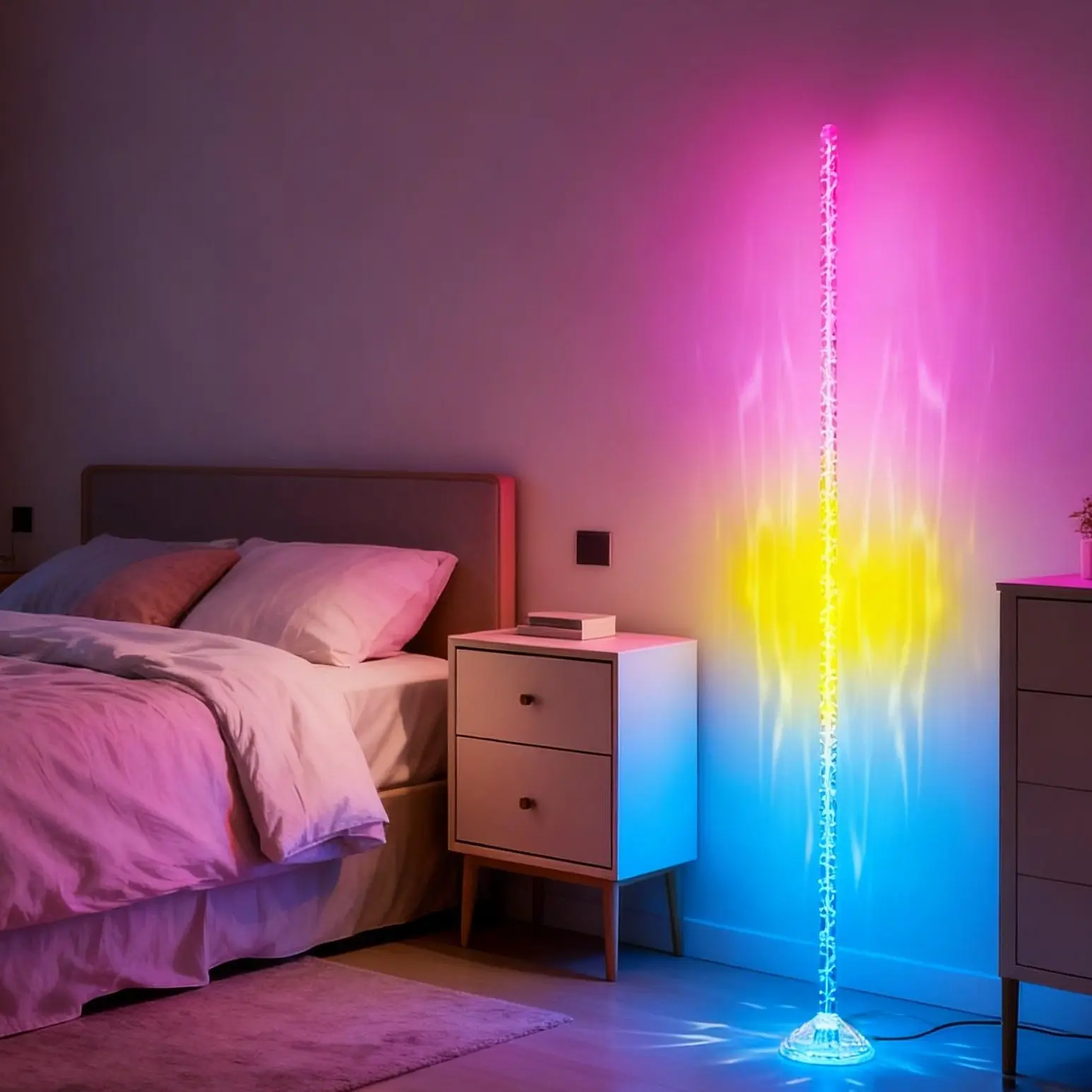 DAYBETTER Crystal Floor Lamp with Magic Color, Smart Floor Lamp with APP&Remote Control, RGB LED Corner Light, Atmosphere Decoration(Installation Requires Skill and Patience),dorm essentials,home decor,home essentials,camping essentials