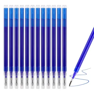 12-Pack Erasable Blue Ink Pen Refills, 0.7mm Fine Tip with Stainless Steel, 114mm Length, 5.5mm Diameter for Smooth, Long-Lasting Writing, a perfect gift for students and writing enthusiasts!