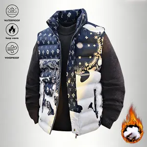 Men's Autumn Winter Stand Collar Vest, Thick Lined Warm Windproof Jacket, Street Biker Style, Trendy Versatile, Suitable for Daily Casual, Outdoor Fishing, Holiday Travel, Halloween Christmas Men's Gift Menswear Tops