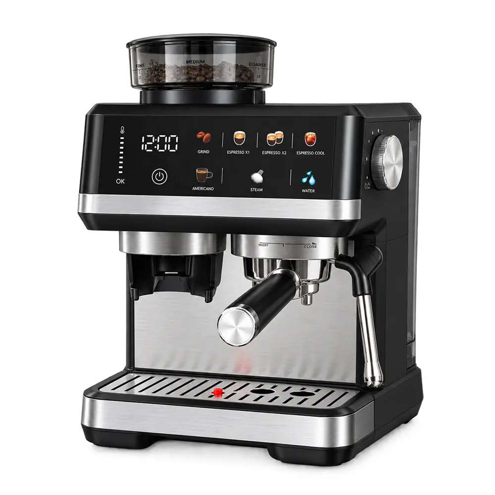 BEINILAI 20-Bar Espresso Coffee Maker Machine, All-in-1 Home Barista Kitchen Appliance with Built-in Burr Grinder, Cold Brew Function, Milk Frother Wand & Touch Screen