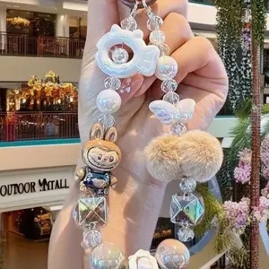 Cute monster keychain charm round