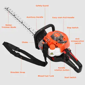26CC  0.65kw/0.88HP 600mm Gas Cordless Hedge Trimmer, garden tools,grass trimmers,double- edged steel blade,fast charger,power tools,Handheld Chainsaw Hedge Pruner