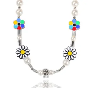 18K Gold Vacuum Plated Copper with 5A+ Sri Lanka Zircon Sunflower Pearl Skull Necklace Miami Italy Mexico & Micro Inspired for Women & Men Luxury Jewelry,Daily Wear,Casual Fashion,Gift Idea,,Classic,Hip Hop,Simple,Sporty Style