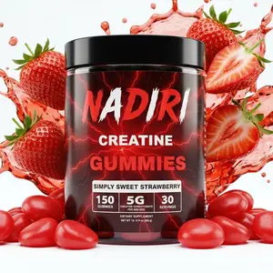 NADIRI Creatine Monohydrate Gummies 5g Per Serving – 150 Count Strawberry Creatine Gummies, Easy-to-Take Daily Fitness Supplement, Convenient Powder Alternative