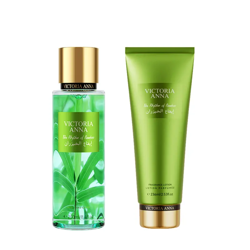 Victoria Anna Women's All Day Alcohol-Free Fragrance Set - Regular Edition Multi-Pack Body Mist & Body Cream, Floral Notes (Bergamot, Ylang-Ylang, Lily, Orange Blossom), Amber Warm Base, Sandalwood Calm, for Everyday Wear, Lotion Parfumee, Spray, Citrus