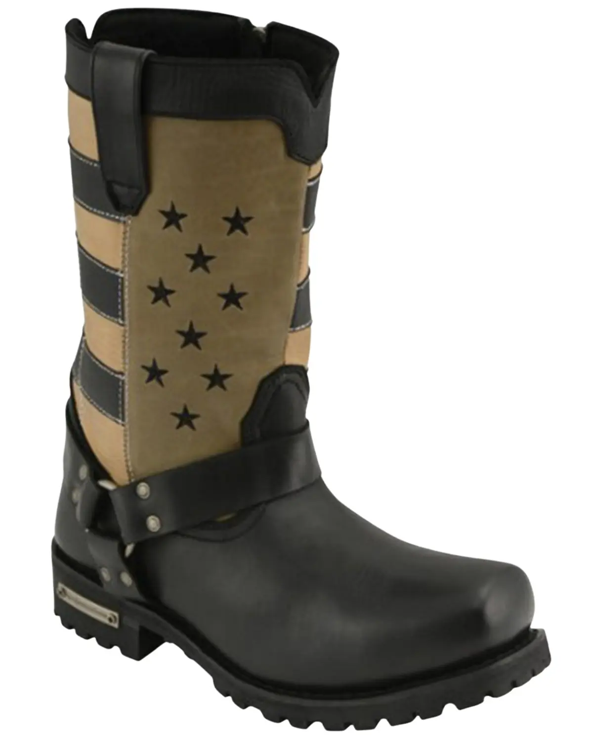 Milwaukee Leather Men's Men'S Stars And Stripes Motorcycle Harness Boot - Mbm9045