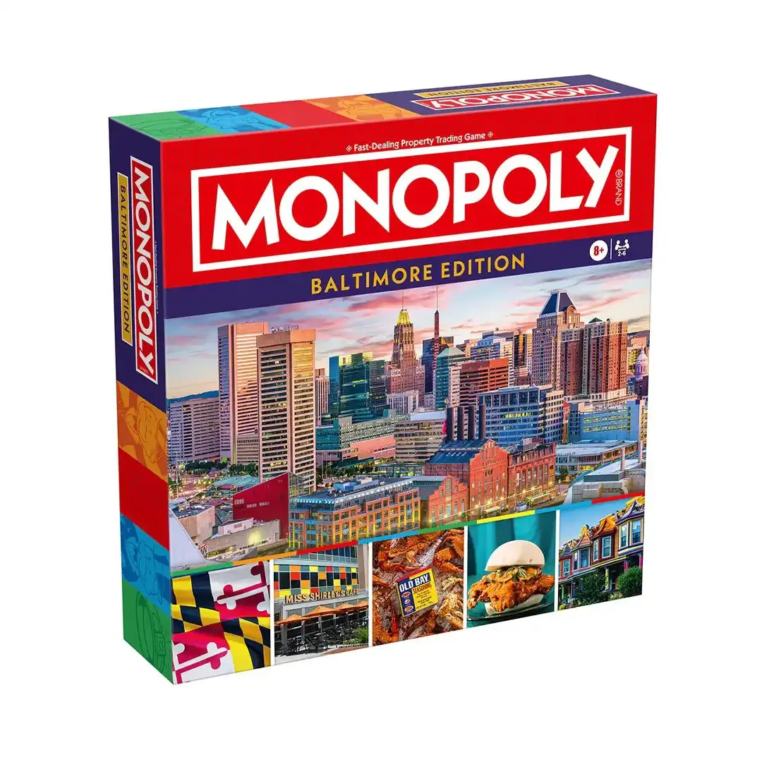 Hasbro Monopoly Baltimore, MD Edition - Classic Board Game for Family Fun, Board Games Night, Party Table Use, Classic Board Games