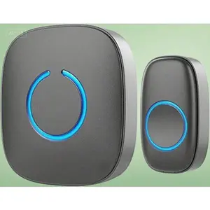 Battery Operated Wireless Doorbell - 1000 Feet Range with LED Flash, Matte Black Finish, 1 Push Button and Receiver, Easy Installation, Weather Resistant for Home Security