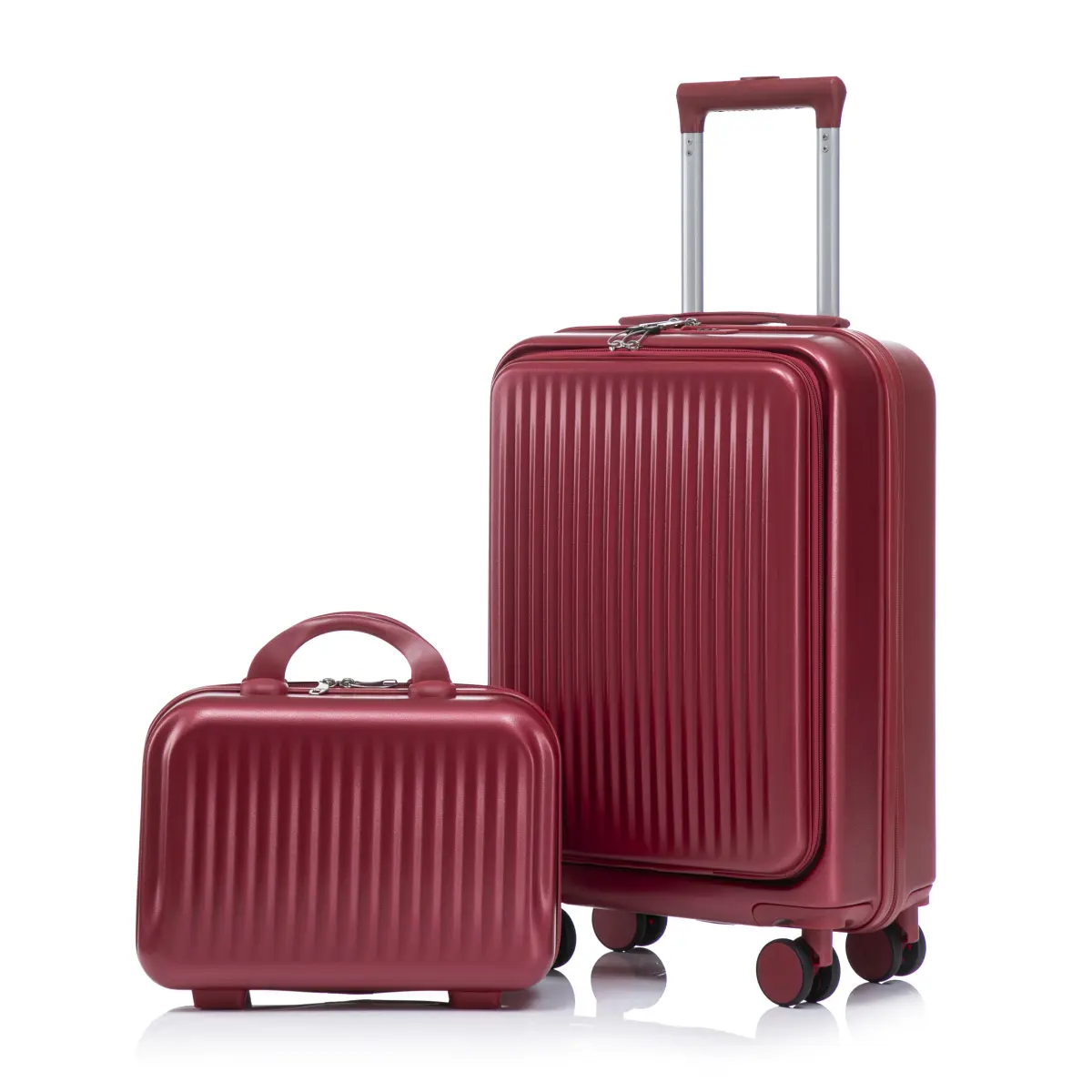 Luggage Sets 2 Piece, 20" Carry On Luggage 22x14x9 Airline Approved with 14" Cosmetic Case, Expandable Front Opening ABS Suitcase with Combination Lock for Men Women