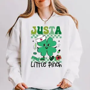 [SALE OFF 50%] Just A Little Pinch Nurse Shirt, St Patrick's Day Nurse Sweatshirt & Tshirt, Lucky Nurse Shamrock Shirt,Nurse St Patty's, Nurse Clover CH