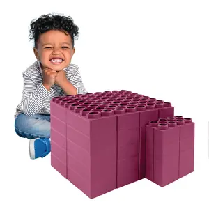 48 PC Jumbo Building Blocks for Kids Purple Single Color Set: Biggo Blocks Giant Building Blocks Ages 4-8 for Indoor & Outdoor Play, STEM Learning, Creativity and Summer Fun