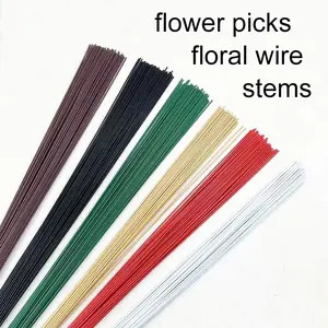 50pcs 1.5mm X 40cm Floral Wire Stems, Fine Iron Wire, Plated Iron Wire, Handmade Flower Art Soft Iron Wire, Flower Support Rods