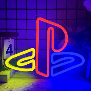 PS Gaming Neon Sign, Led Neon Light, Decorative Neon Light, Wall Mounted Lights, Indoor Decorative Light, Neon Light for Bedroom Wall Sign, Man Cave, Gaming Party, Club, USB Powered Gamer Gifts for Teens, Boys