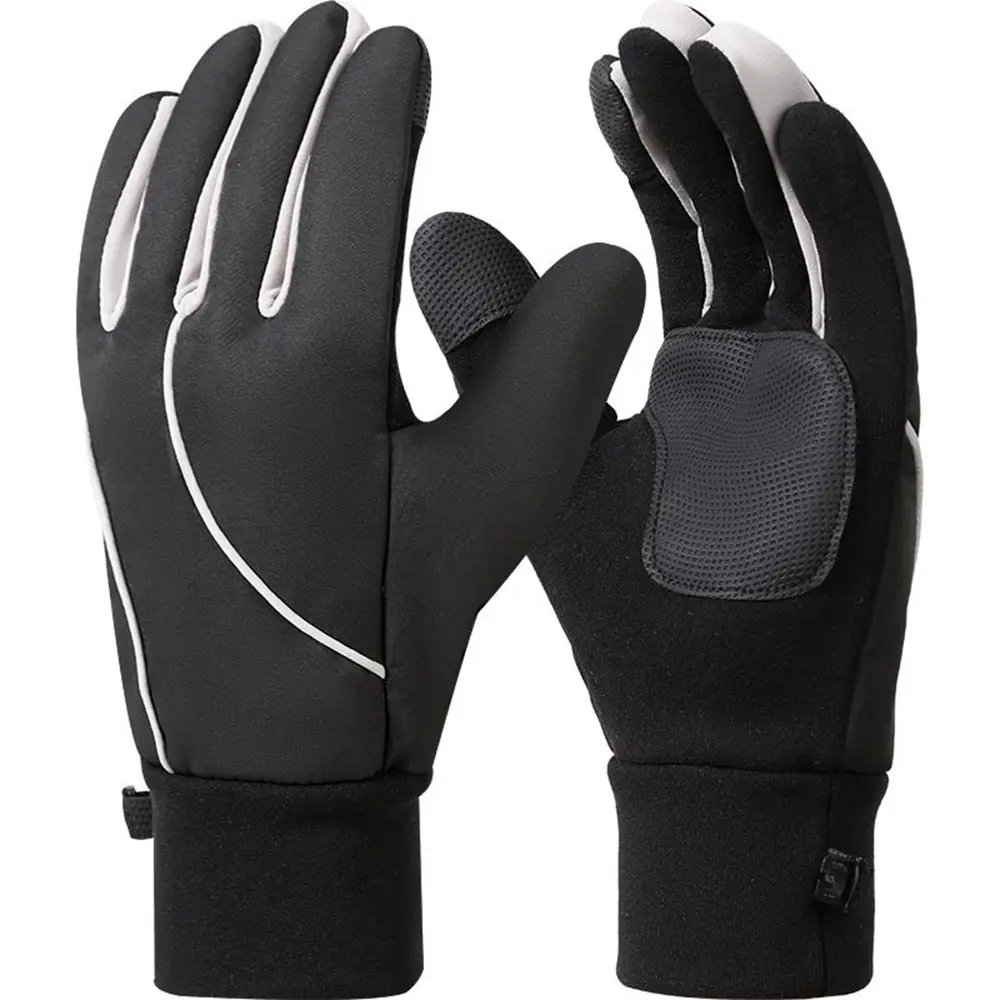 Winter Warm Gloves for Men, Anti-Slip Waterproof Running and Cycling Gloves, Touch Screen Compatible, Fleece Lined for Cold Weather