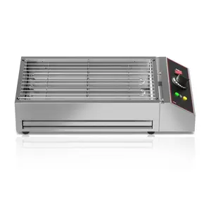 Garvee Electric Barbecue Grill - Smokeless Indoor and Outdoor Portable Countertop Grill with Adjustable Temperature Range 122°F-572°F, Stainless Steel, 1800W Power, Ideal for Home, Restaurant, Party, and Camping