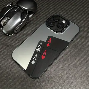 Poker Phone Case for iPhone 17 Plus 16 Pro Max 15 14 13 12 11 XS XR Pattern Shockproof Silicone PC Back Protective Smartphone Cover