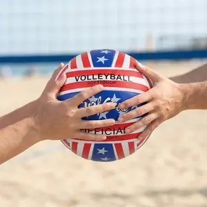 SURFGEAR Official Size 5 Volleyball Soft Touch – Indoor Outdoor Training Ball for Beach, School & Backyard  USA Style Design Waterproof Anti-Explosion PU Indoor/Outdoor Use