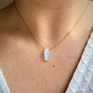 Rainbow Moonstone Crystal Necklace