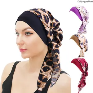 Unisex Baroque Printed Turban - Wide Band, Wide Elastic Tie, Comfortable Daily Home Hair Protection Fashion Accessory