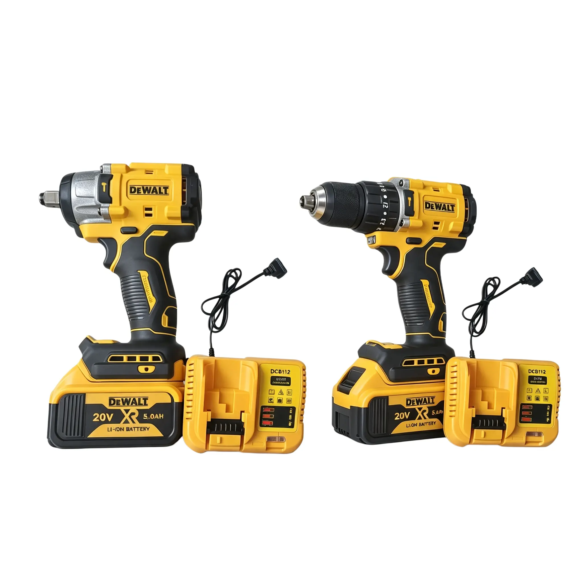 DEWALT Cordless Impact Wrench Kit and DEWALT Cordless Hammer Drill Kit Adjustable Torque Impact Gun with Lithium Battery & US Plug Charger,Perfect Gift For Men,For Auto Repair & Pipeline Installation cordless ratchet wrench set Brushless Impact Driver