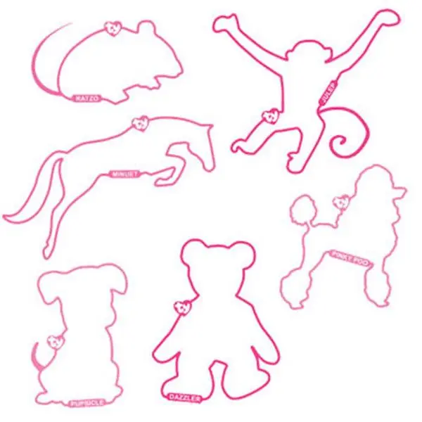 TY Beanie Bandz - Shaped Bands - PINKY PACK Collection ( 12 pack )