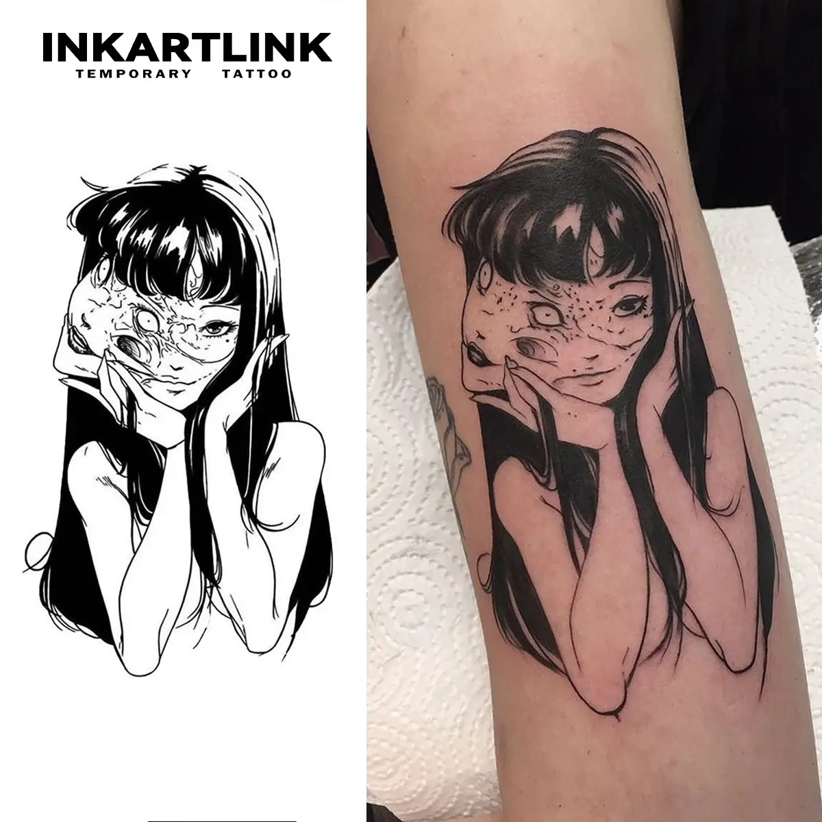INKARTLINK Anima Obscura Series Temporary Tattoos, Semi-Permanent Fake Tattoo Stickers, Waterproof Body Art for Sensitive Skin, 2 Sheets, Temporary Tattoo