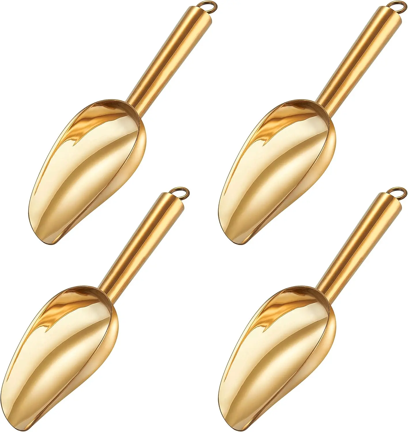 Mini Scoop Set of 4, 3 Oz Small Canister Jar  Candy Utility Scoops Stainless Steel for Kitchen Scooping,  & Dishwasher Safe