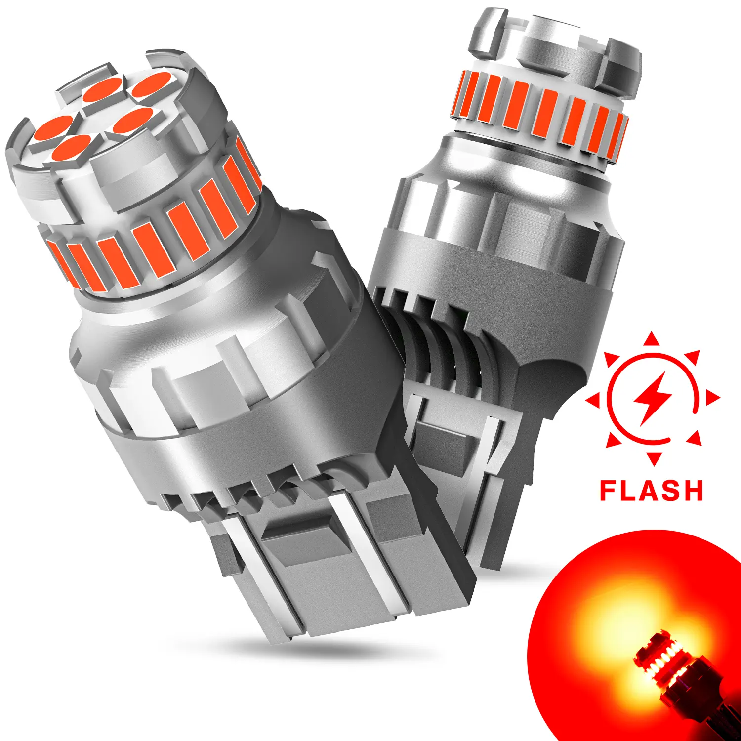 AUXITO 7440/7443 3156/3157 1157 1156 LED Bulbs for Reverse Lights Brake Tail Light Bulbs, CANBUS Ready, 2800LM 300% Brighter White/Red/Yellow/Flashing Strobe Red included, for Backup Tail Brake DRL Turn Signal Parking Lights,Pack of 2