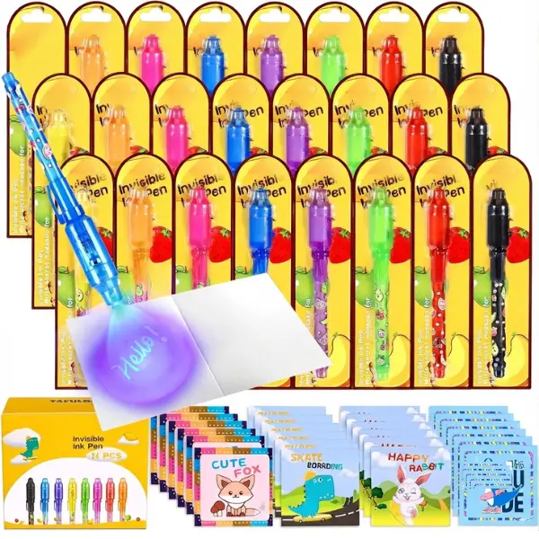 24PCS Invisible Ink Spy Pens with UV Light, Secret Writing Pens for Kids, Fun Party Favors, Classroom Prizes & Goodie Bag Stuffers