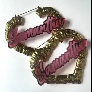 90s Aesthetic Personalized Bamboo Doorknocker Earring Ethnic Ethnic