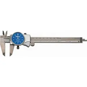 Mitutoyo Dial Caliper: 6'' Range, 0.001'' Graduation, 0.1'' per Revolution 1-9/16'' Jaw Length, Blue Face, 0.001'' Accuracy 505-742-51J