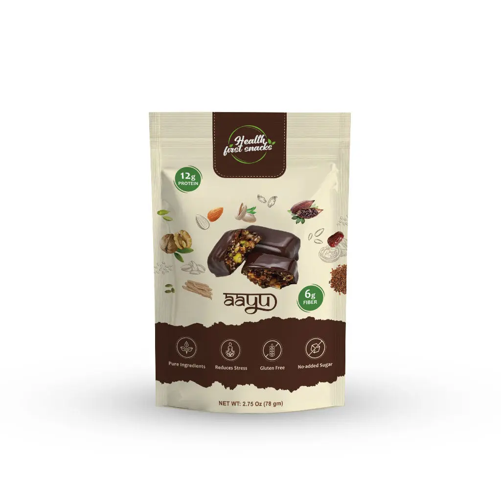 Aayu Dark Chocolate Superfood Snack | 11 Whole Foods | 0g Added Sugar | Vegan & Gluten-Free
