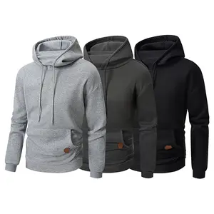 Men's Fleece Hoodie with Pocket, Autumn Winter Warm Pullover, Social Anxiety Windproof Face Mask Sweatshirt, Comfortable Fabric, Available in Two-Piece Set