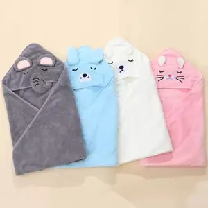 Baby Newborn Bath Towel and Robe Set, Shower Towels, Soft Absorbent Coral Fleece, Cartoon Hooded Design, Unisex, Perfect Gift for Halloween Christmas Thanksgiving